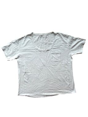 Aerie White Oversized Short Sleeve Pocket Tee Size Large in EUC